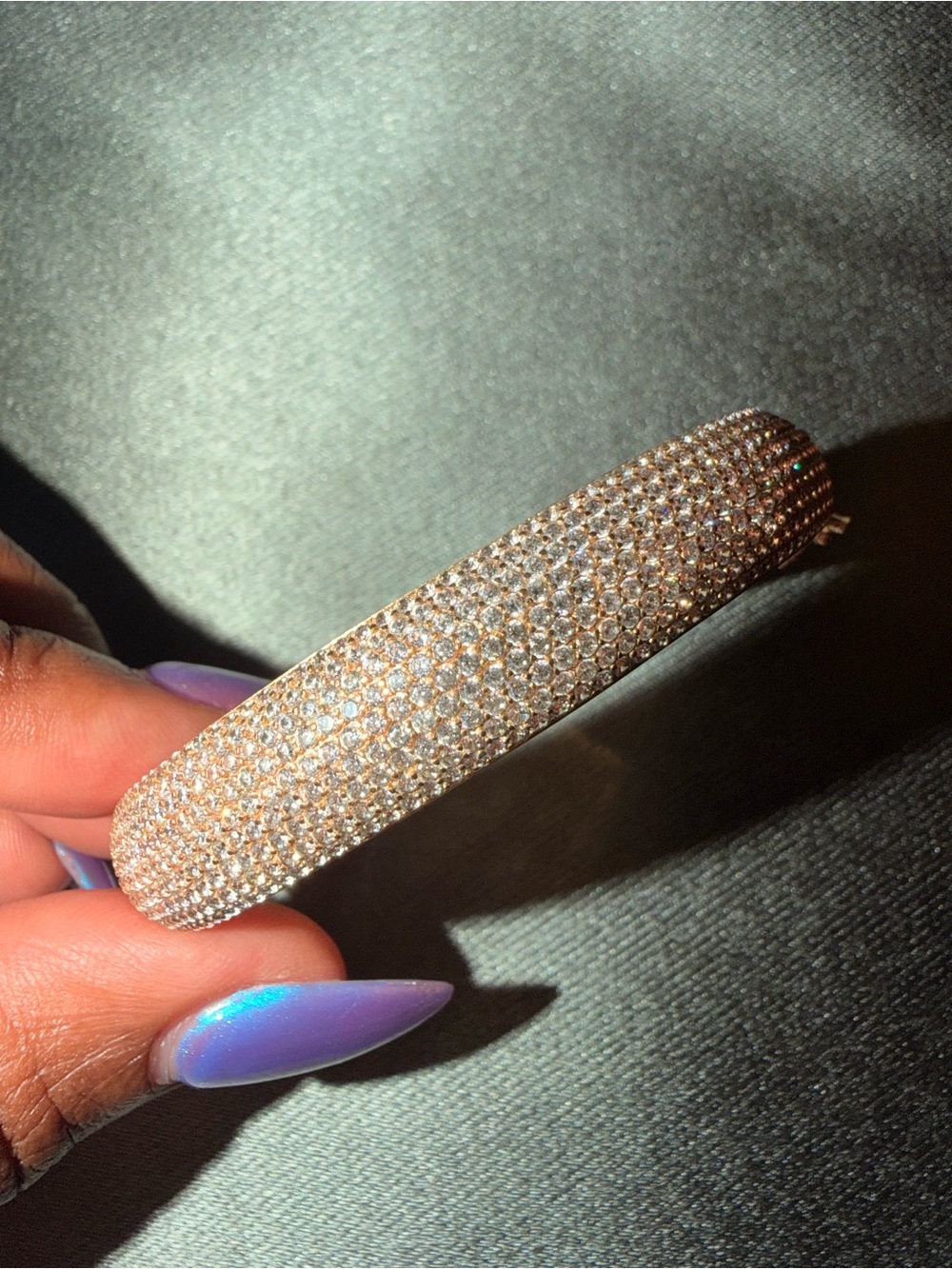 Henri Bendel Gold Pavé Crystal Hinge Cuff Bracelet